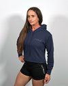 Women's Sueded Raw Edge Crop Hoodie Sweatshirt- **PRE-ORDER ONLY**
