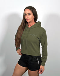 Women's Sueded Raw Edge Crop Hoodie Sweatshirt- **PRE-ORDER ONLY**