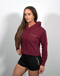 Women's Sueded Raw Edge Crop Hoodie Sweatshirt- **PRE-ORDER ONLY**