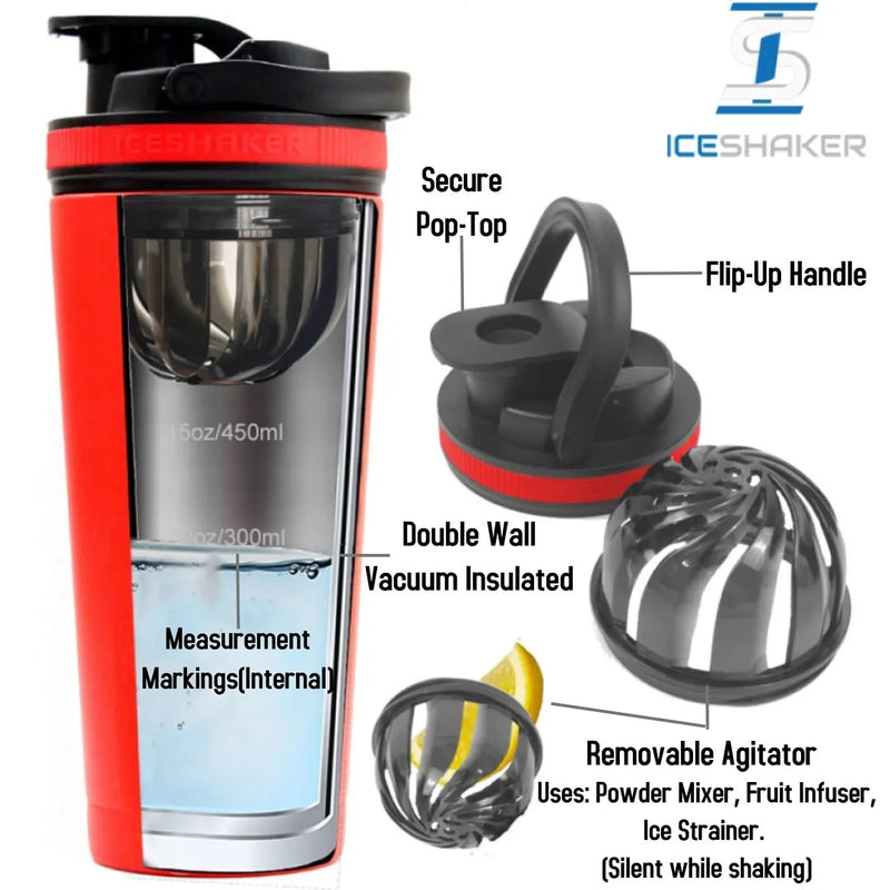 Ice Shaker Bottle: 26oz